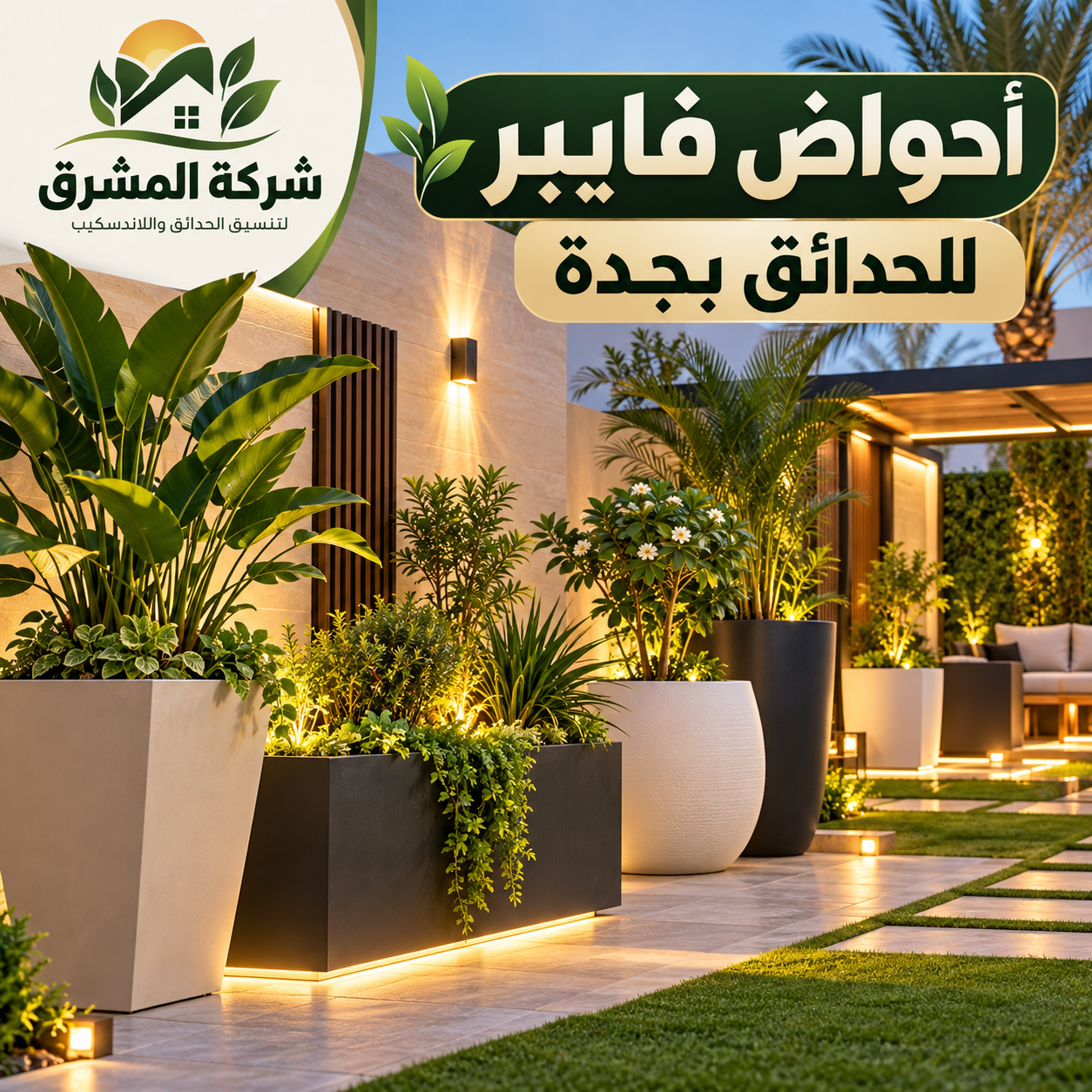 أحواض فايبر للحدائق بجدة