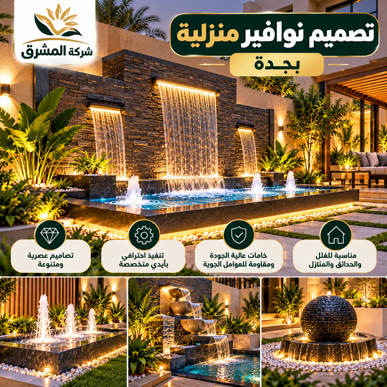 تصميم نوافير منزلية بجدة