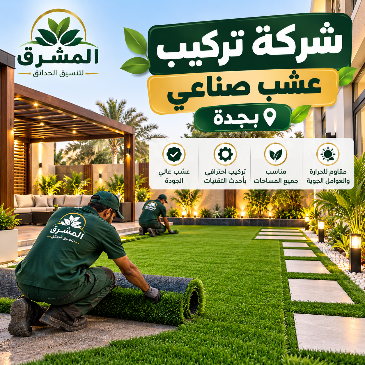 شركة تركيب عشب صناعي بجدة