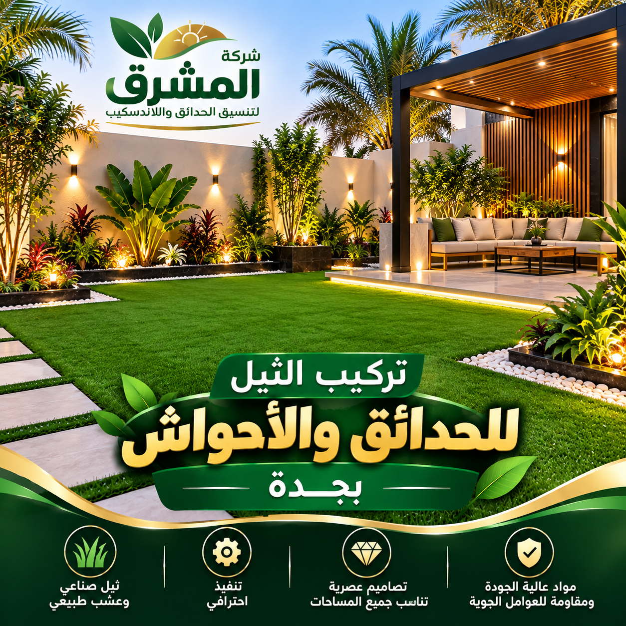 تركيب الثيل للحدائق والأحواش بجدة