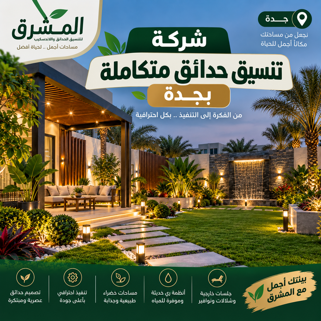 شركة تنسيق حدائق متكاملة بجدة