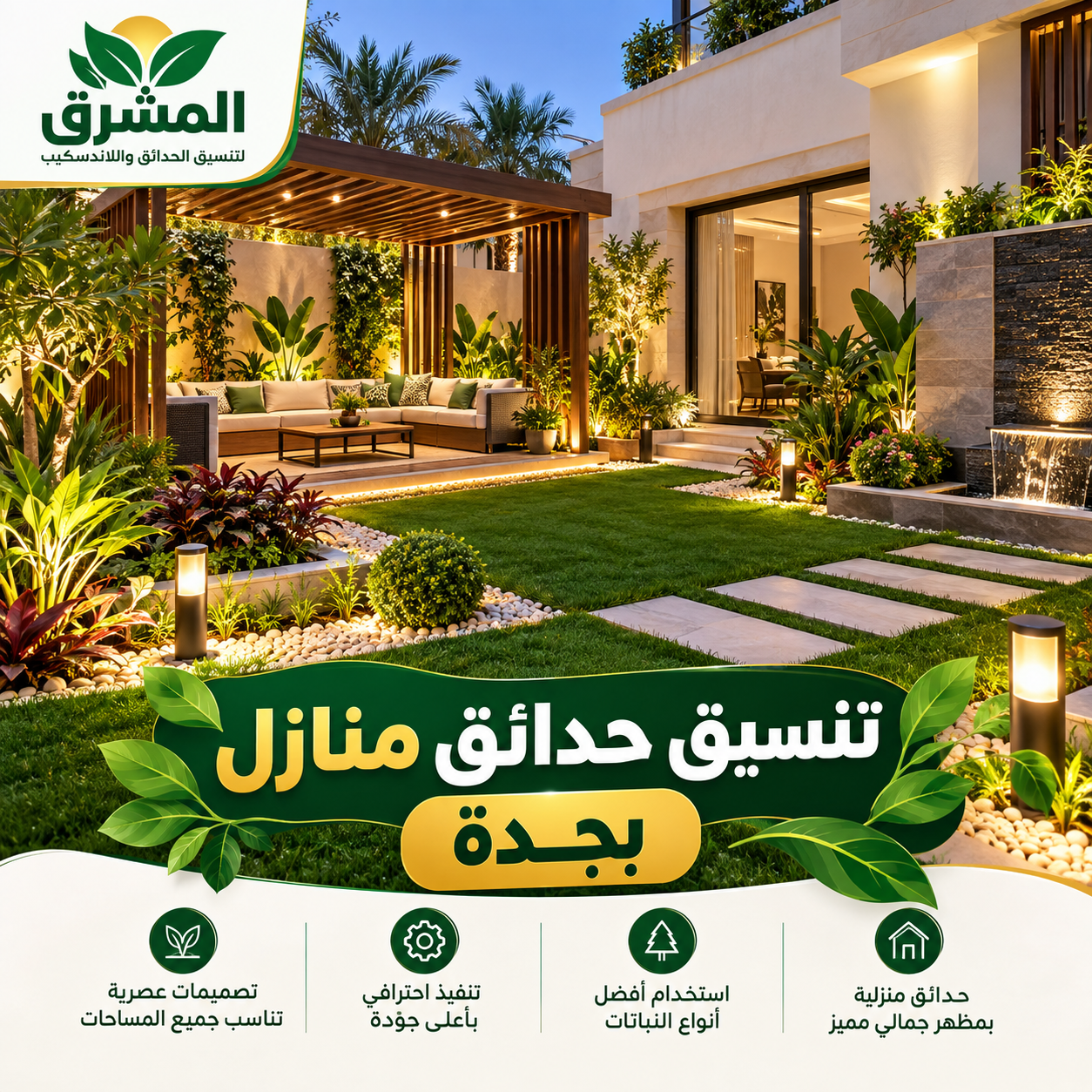 تنسيق حدائق منازل بجدة