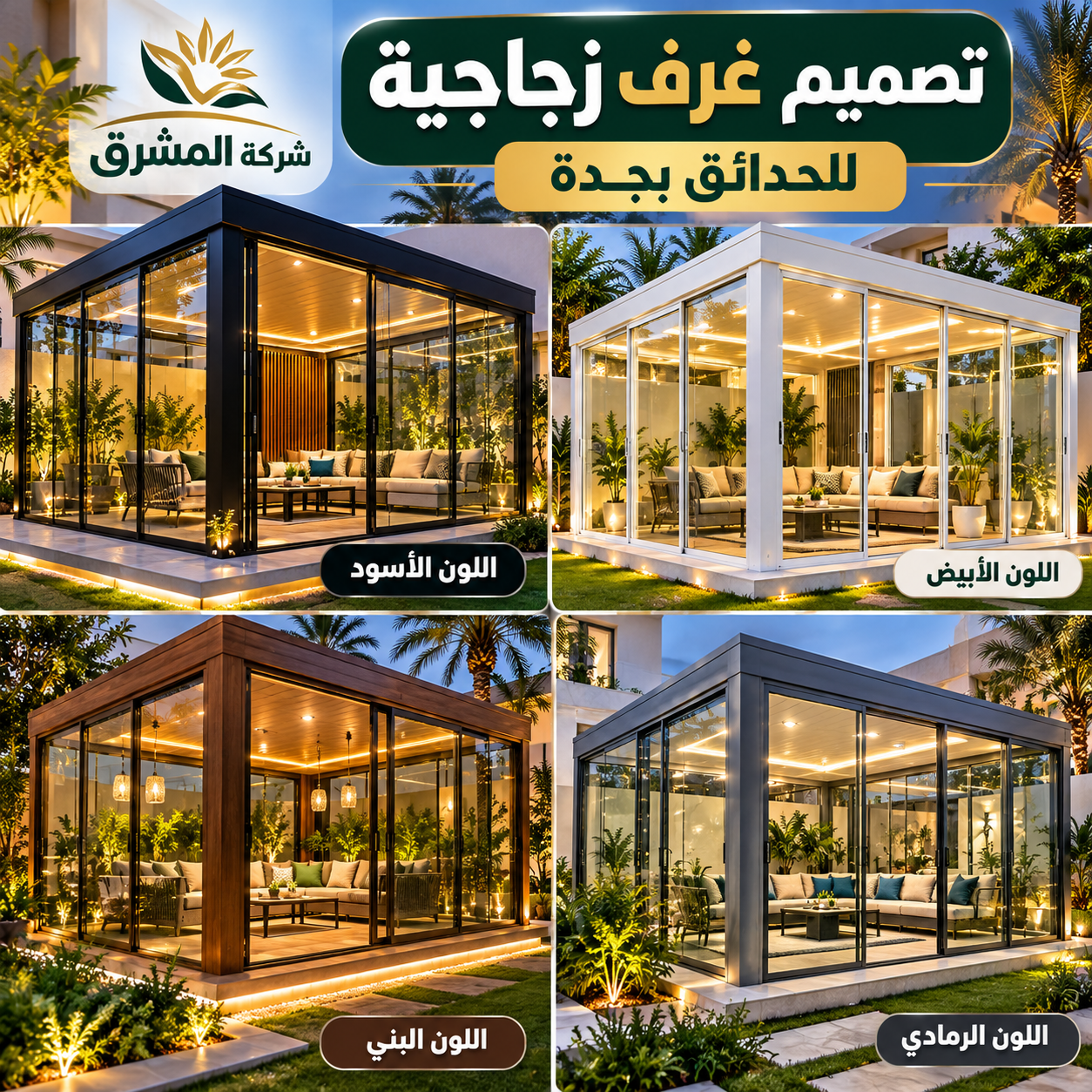تصميم غرف زجاجية للحدائق بجدة